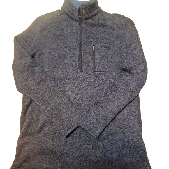 Woolrich Men Blue Angler 1/4 Zip Pocket Fleece Pullover Sweater Jacket Size M - Picture 4 of 5